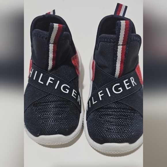 Tomy Hilfiger Baby Toddler Boy Girl Slip On Shoes Size 5 Red Blue - Picture 5 of 8